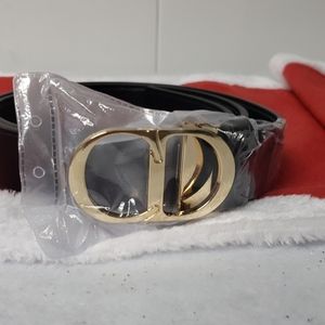 Christian Dior black leather belt NWOT